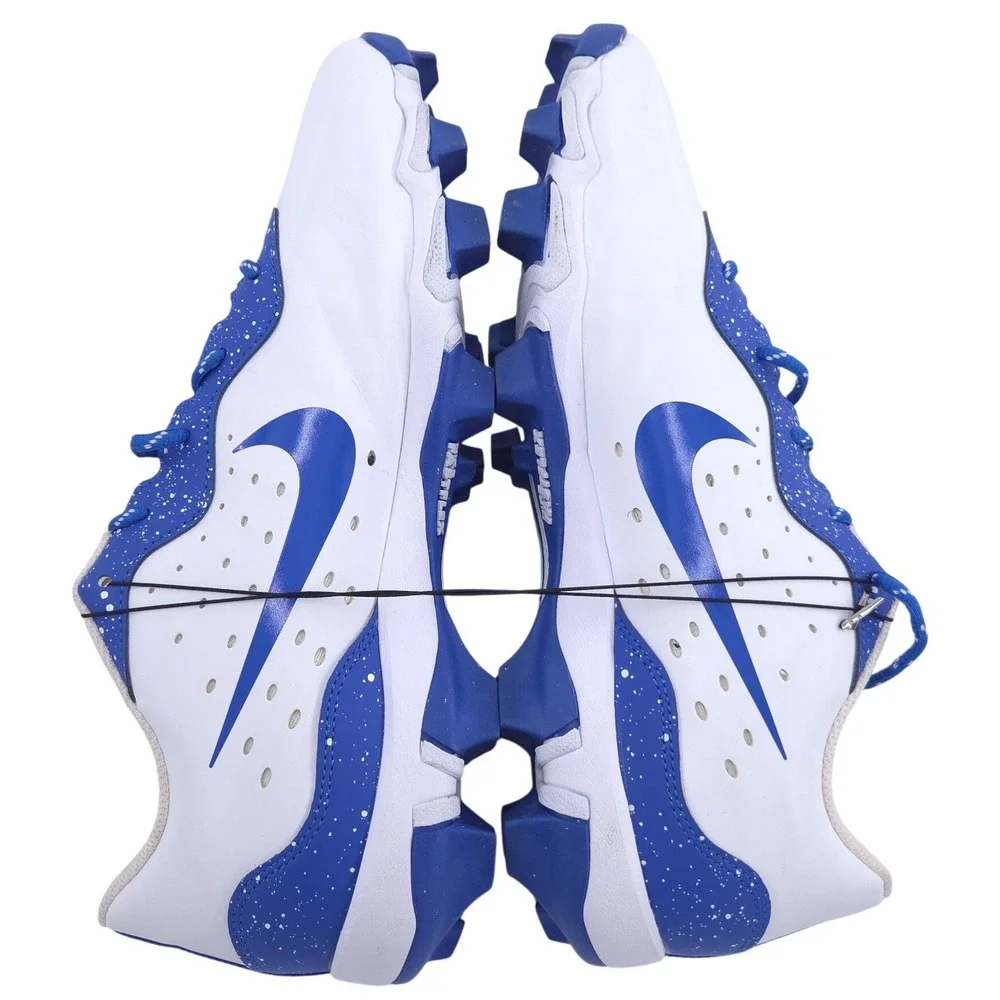 Nike Alpha Huarache 4 Keystone Baseball Cleats Men 13 White Blue Fastflex Molded